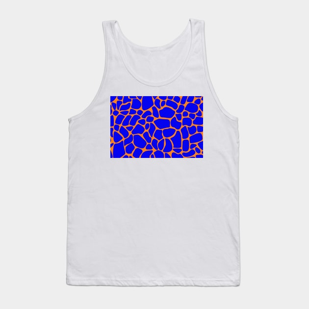 Giraffe Print Blue and Orange Tank Top by BeastieToyz